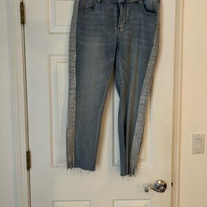Boston Proper Blue Jeans with sequined Side Stripe